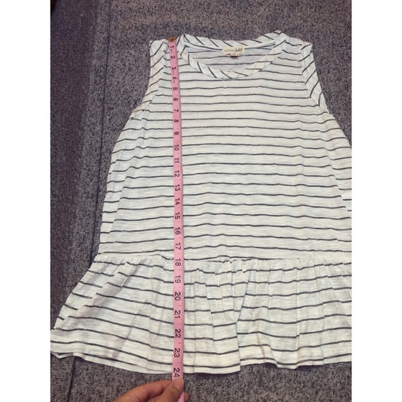 Maison Jules Casual Striped Top with Peplum Bottom - Picture 5 of 7